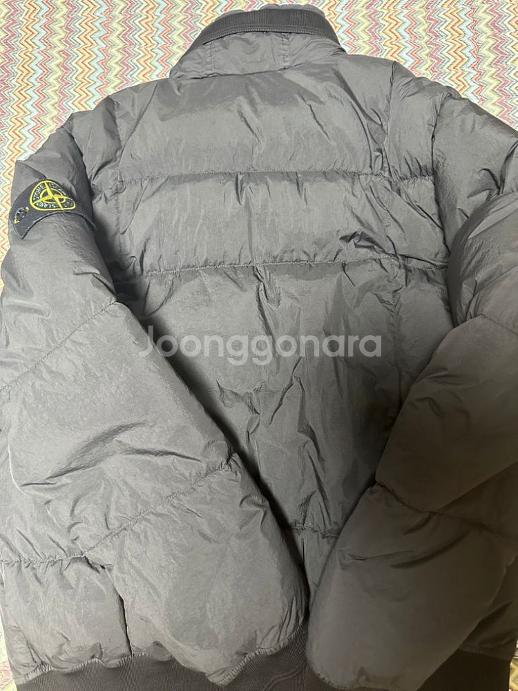 18시즌 스톤아일랜드 크링클랩스 논후드 숏패딩(차콜)--8