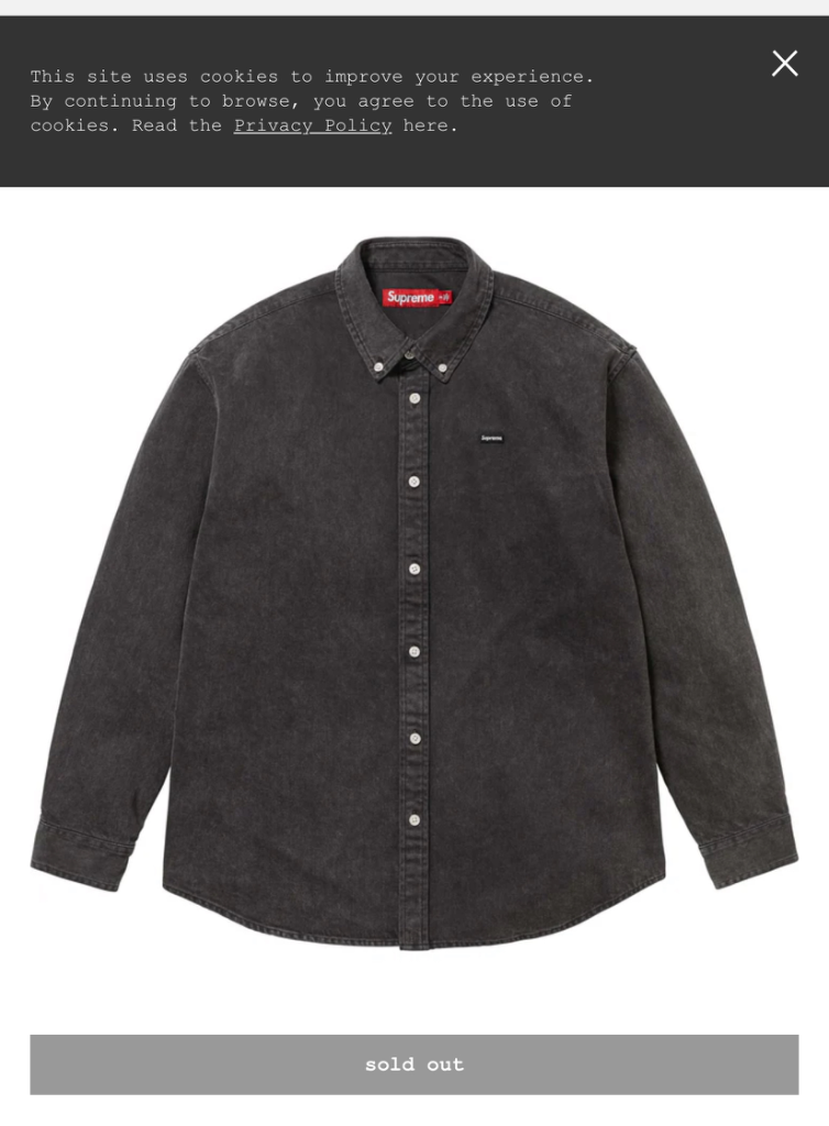 Small box denim shirt XL/ blac