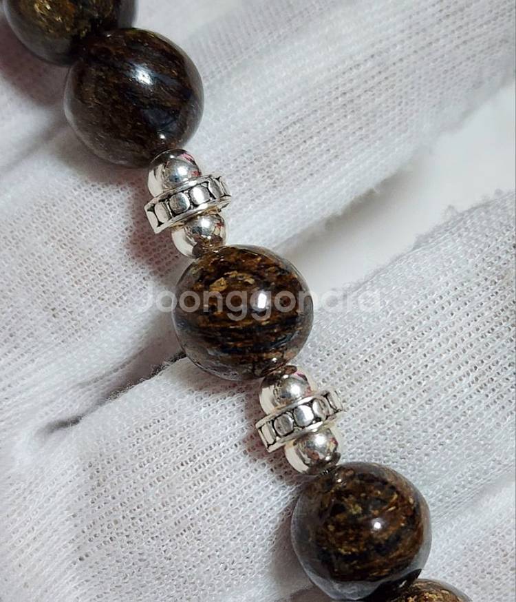 핸드메이드 A+ 브라운 래브라도라이트 팔찌(12mm)--1