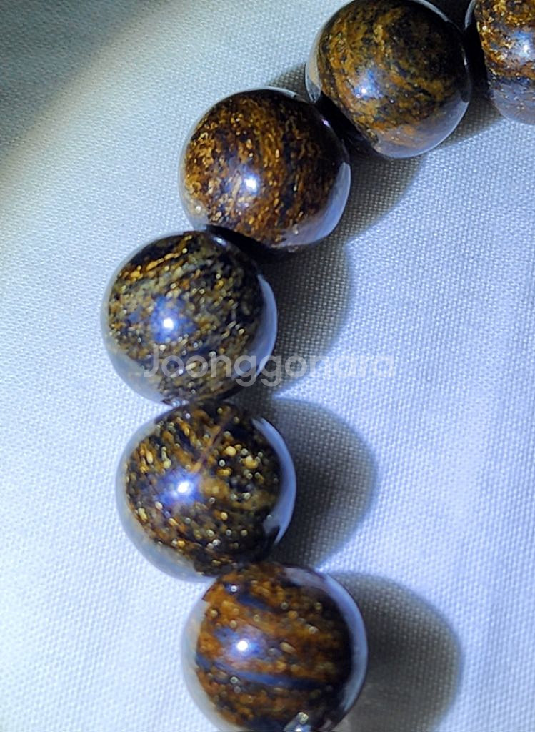 핸드메이드 A+ 브라운 래브라도라이트 팔찌(12mm)--7