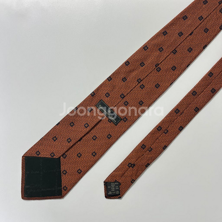 명품 에르메네질도 제냐 넥타이 10cm 브라운 컬러--3
