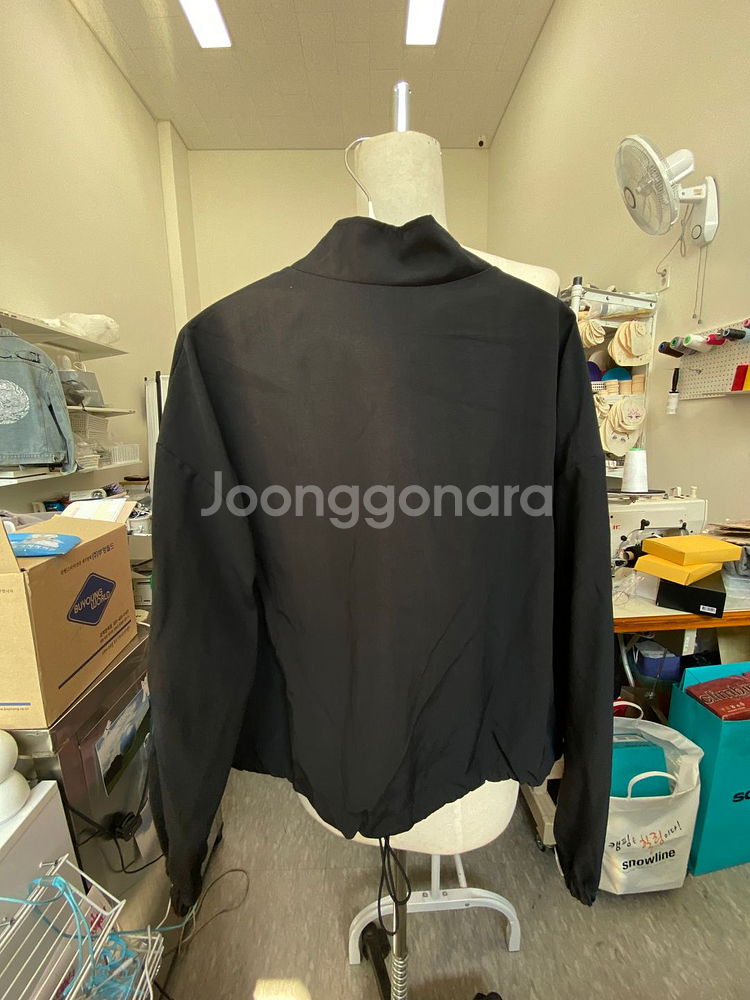 블랙 베이지 포켓 크롭 점퍼 자켓 조거 팬츠 셋업 세트--6