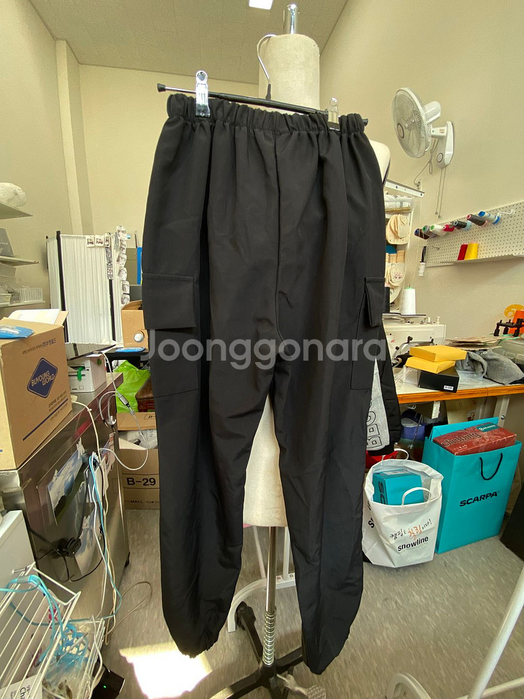 블랙 베이지 포켓 크롭 점퍼 자켓 조거 팬츠 셋업 세트--8