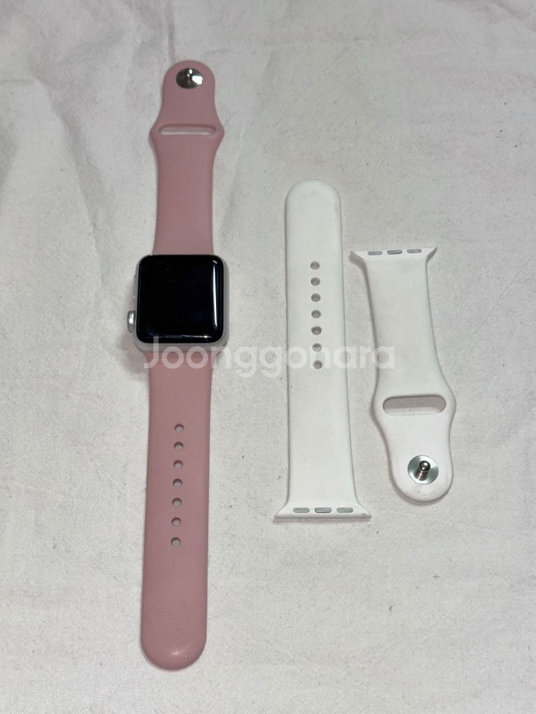애플워치3 38mm 실버(GPS) + 밴드 포함--0
