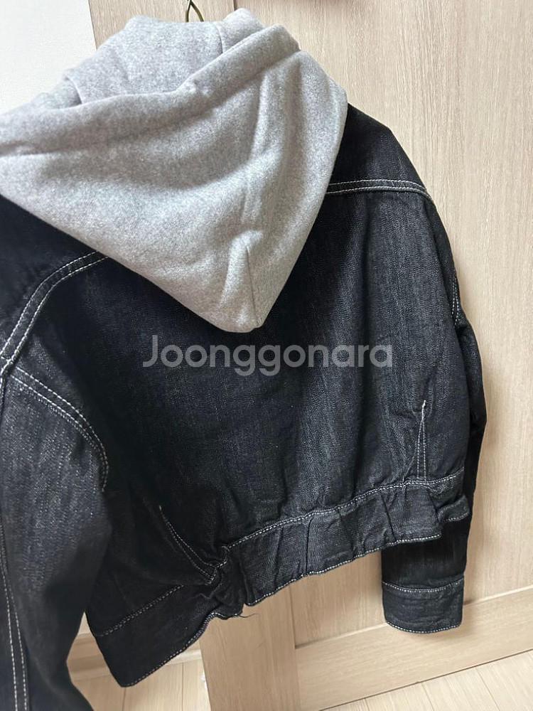 생지데님 크롭자켓 딥블랙--3