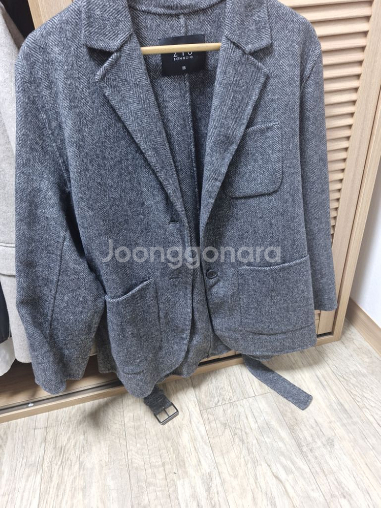 지오송지오 모 혼방 반코트 모자켓 77-88 새제품--1