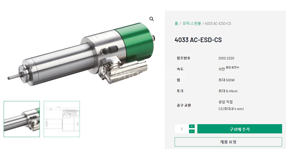 스핀들 모터 SYCO TEC 4033 AC-ESD--2