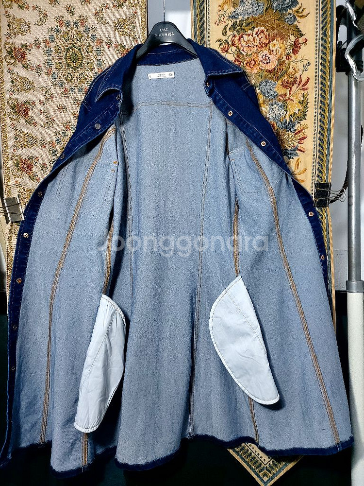 S 망고 스판 원피스 하프 데님 셔츠 자켓--6