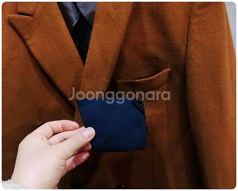 타임옴므 울 캐시미어 더블 브레스티드 하프코트 110--5