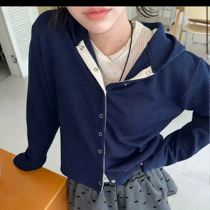 김아홉 waffle snap hoody 와플 후드집업