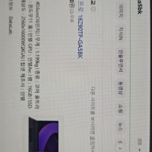 LG gram 16 16Z90TP GA5bK