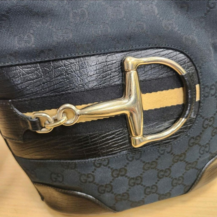 정품 구찌 가방 여성 가죽 배색 쟈가드 숄더백 토트백--4