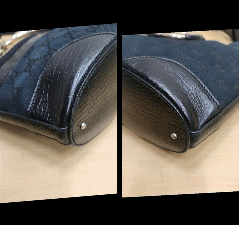 정품 구찌 가방 여성 가죽 배색 쟈가드 숄더백 토트백--7