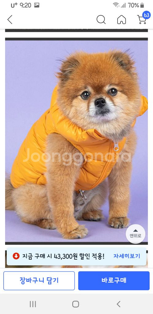 퍼피아 강아지 경량 조끼--3