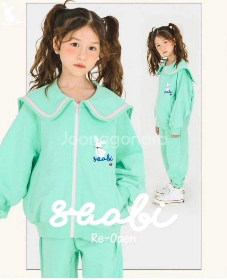 수아비 여아 셋업(세일러집업+조거팬츠)--2