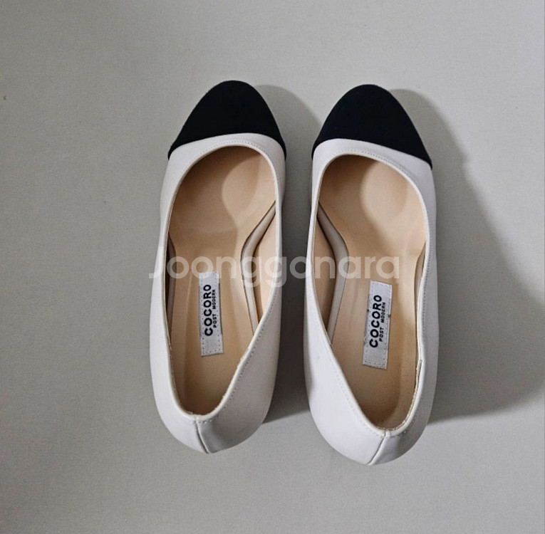 코코로 수제화 모던 배색 통굽 미들 펌프스 5cm--1
