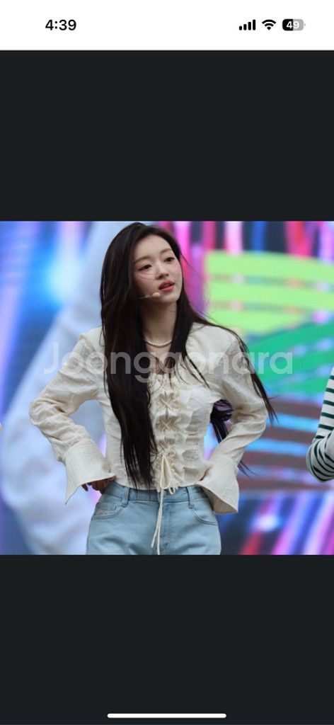 인스턴트펑크 셔링 블라우스 아이보리(새상품)--1