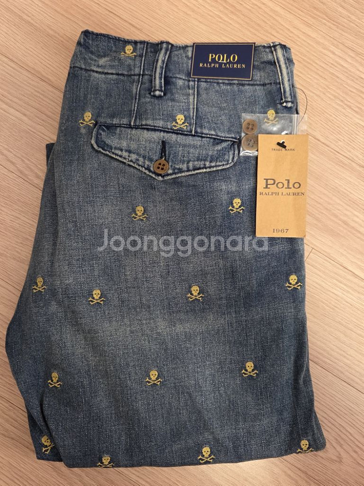 폴로 polo 해골 자수 청바지 데님 정품 새상품--2