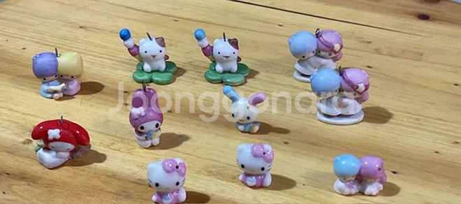 고전 산리오 키키라라 키티 마이멜로디 도자기 피규어--3
