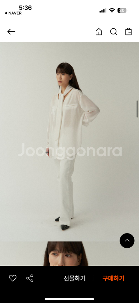 무아르무스 타이 벨벳 블라우스 새상품--2