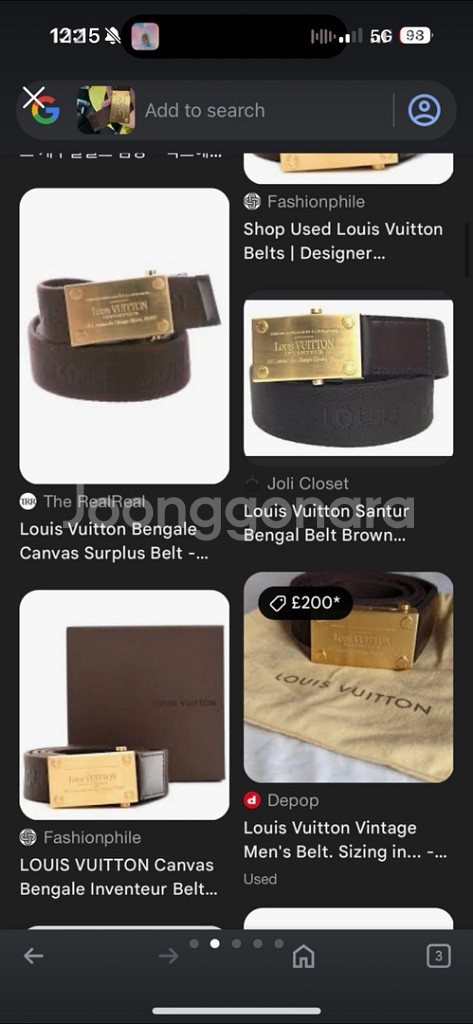 루이비통 bengale 남자 벨트--1