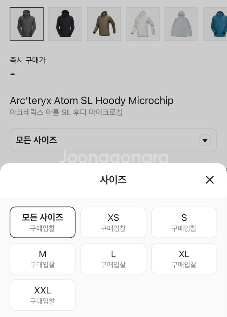아크테릭스 아톰 SL 후디 마이크로칩 남성 M사이즈--1