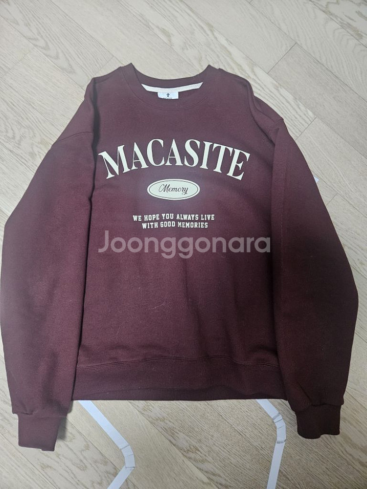 마카사이트 와인색 맨투맨--1