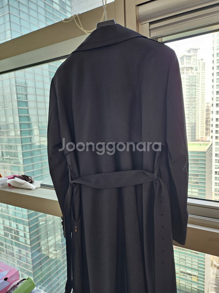한섬 타임 벨티드 오픈 트렌치코트 블랙(정가140--5