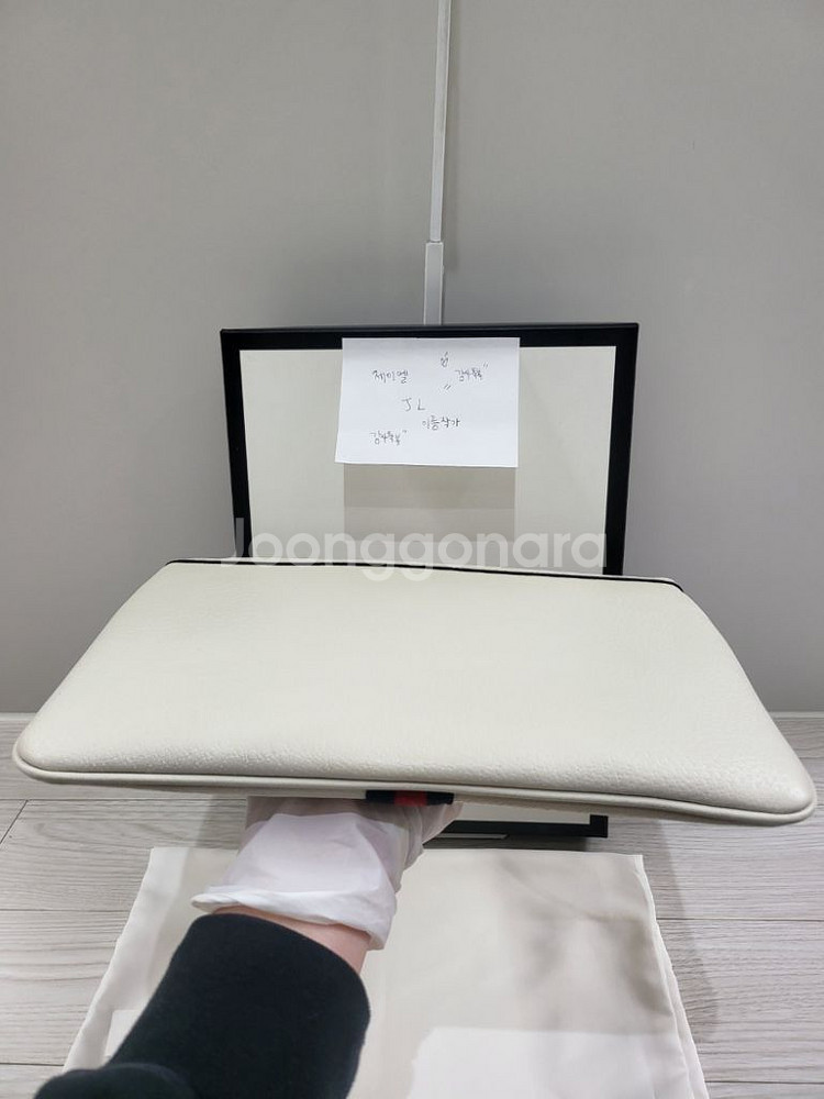 정품 구찌 수프림 오피디아 삼선 클러치 화이트 풀박스--3