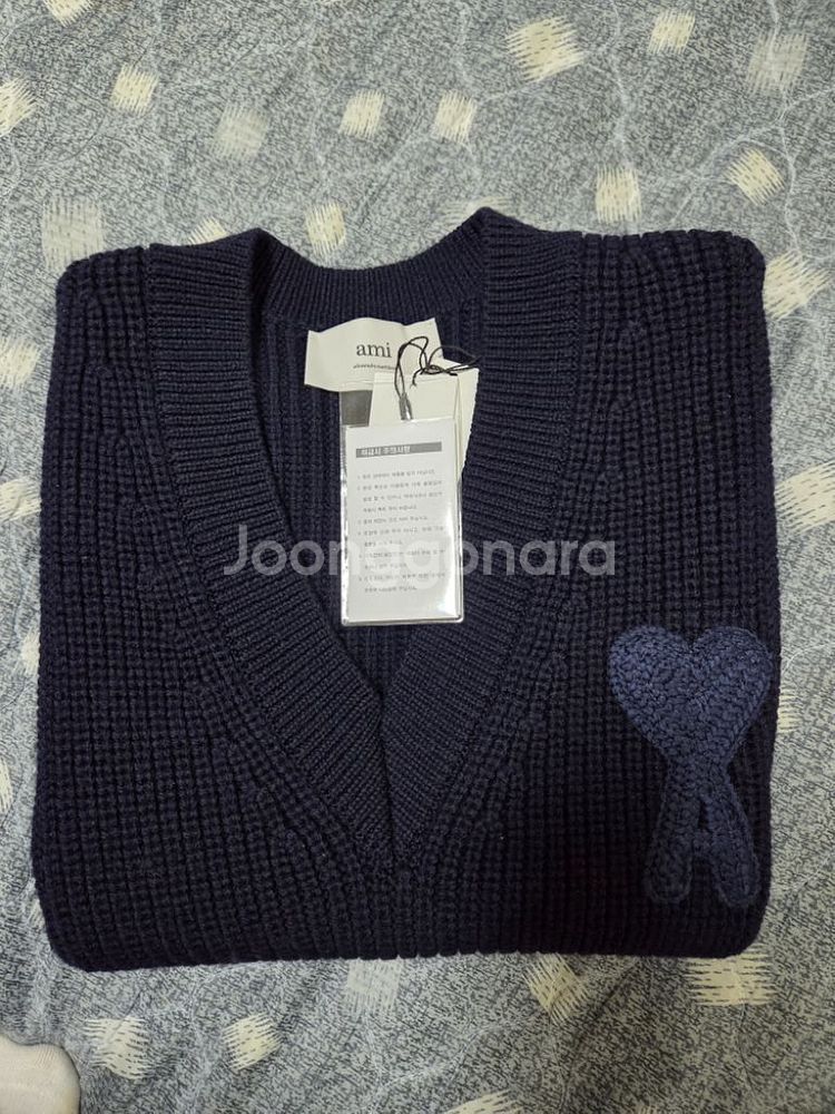 AMI 니트 베스트 네이비 M SIZE--1
