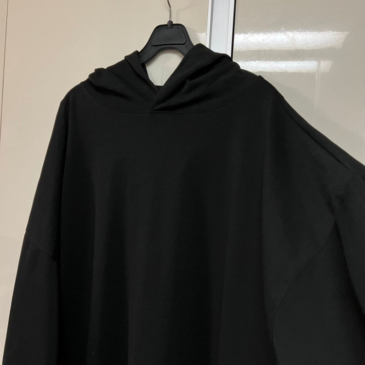 꺌랑 CALIN 롤업 후드 원피스 숏기장 블랙 검정 오버핏 루즈핏 임부복 이미지