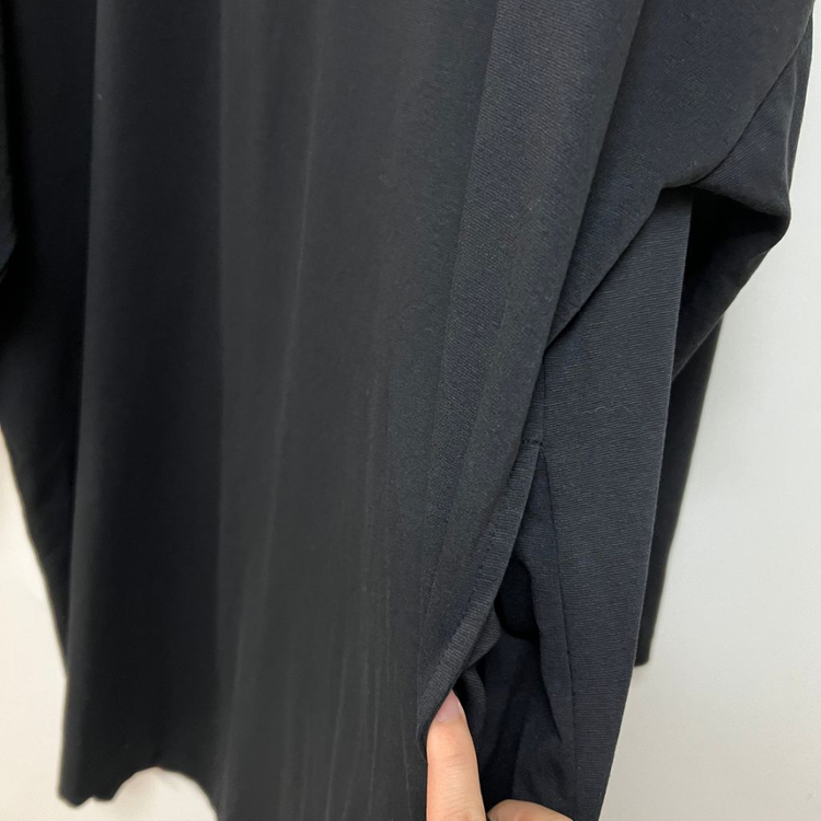 꺌랑 CALIN 롤업 후드 원피스 숏기장 블랙 검정 오버핏 루즈핏 임부복 이미지