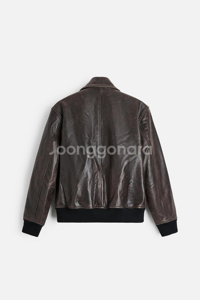 자라 오리진 워싱처리 가죽 자켓 레더 점퍼 XL--1