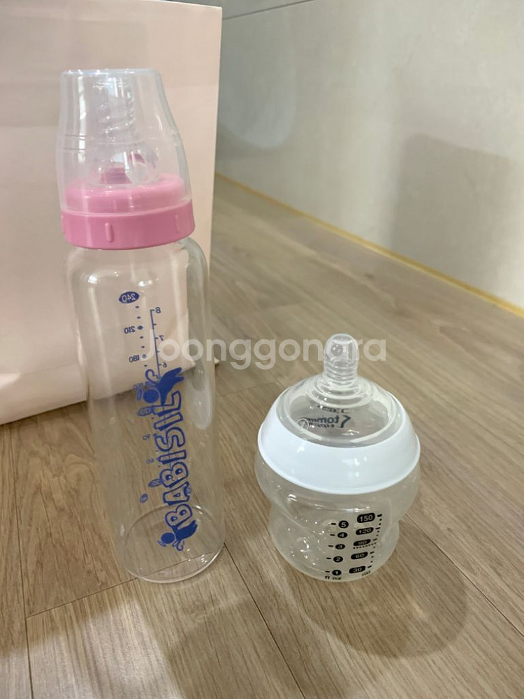 마마치 5개세트+마더케이, 1번쓴 젖병들--5