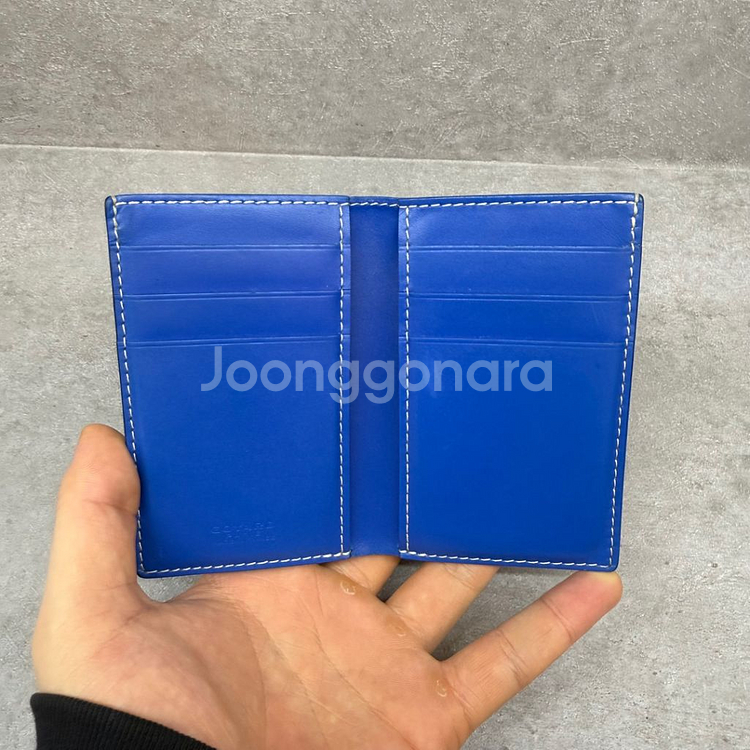 [풀구성]고야드 생피에르 블루 컬러 카드지갑--2