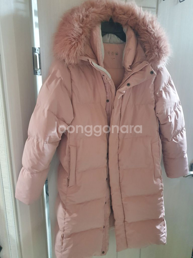 탑텐키즈 구스다운 롱패딩 150 핑크 거위털 90%--2
