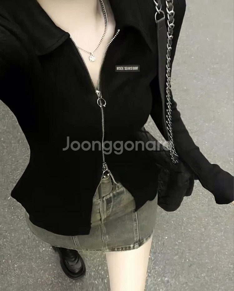 MSEEK SEANSRAW 집업 블랙 상의--1