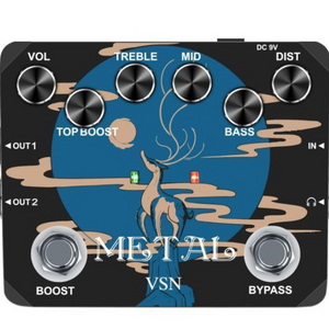 (새상품) VSN 메탈 디스토션 기타 이펙터 트윈페달