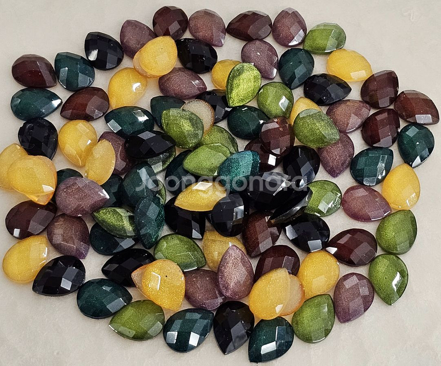 아크릴큐빅 물방울컷팅 6색 100개 일괄--0