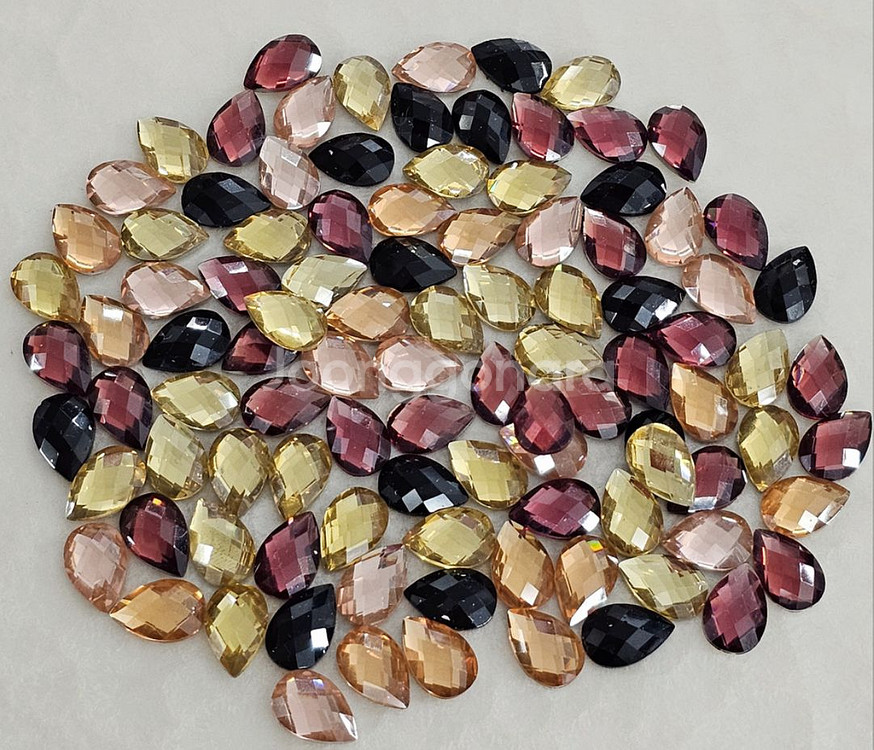 아크릴큐빅 물방울컷팅 5색 100개 일괄--0