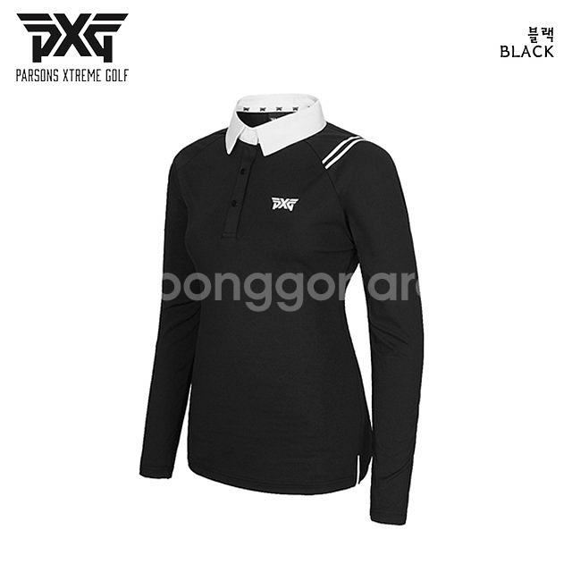 PXG 여성 골프웨어 어깨라인 배색 카라티셔츠--2