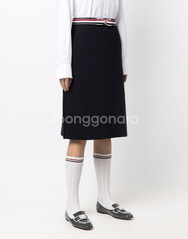 톰브라운 트리밍보우더블페이스스커트 M--1