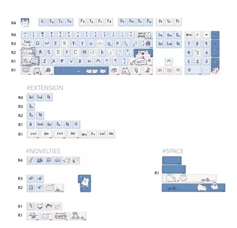 MDA 고양이 키캡 147키--2