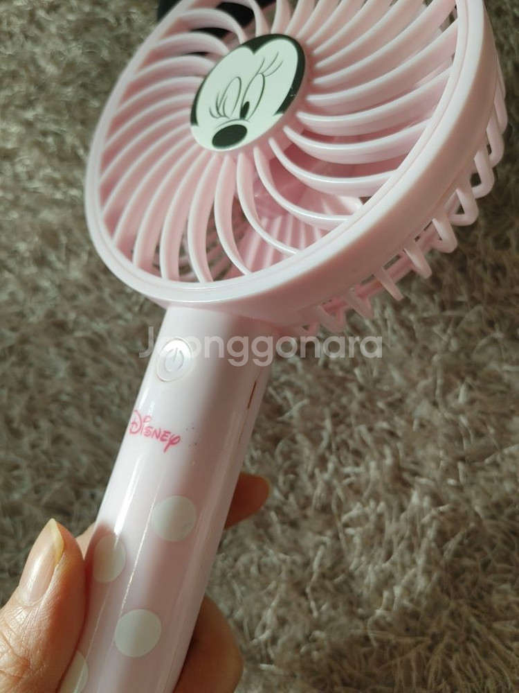 디즈니 미니 마우스 여름 손 선풍기 핑크 핸디 휴대용--5
