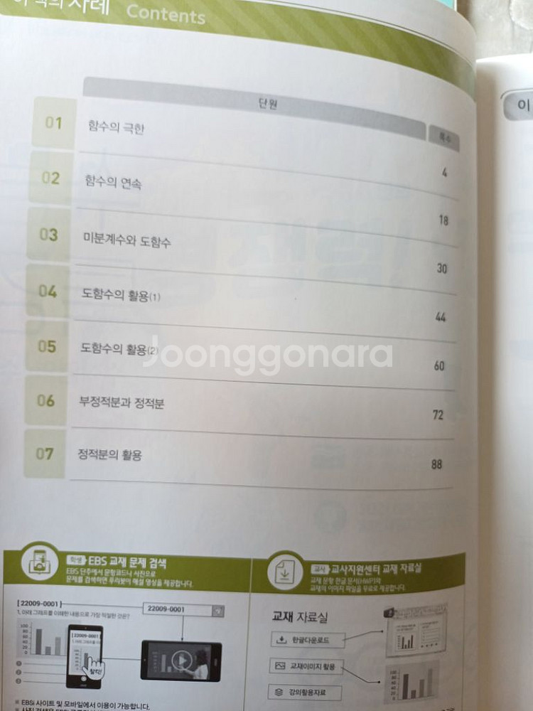 수능특강 수학1 2 새상품 2권--2