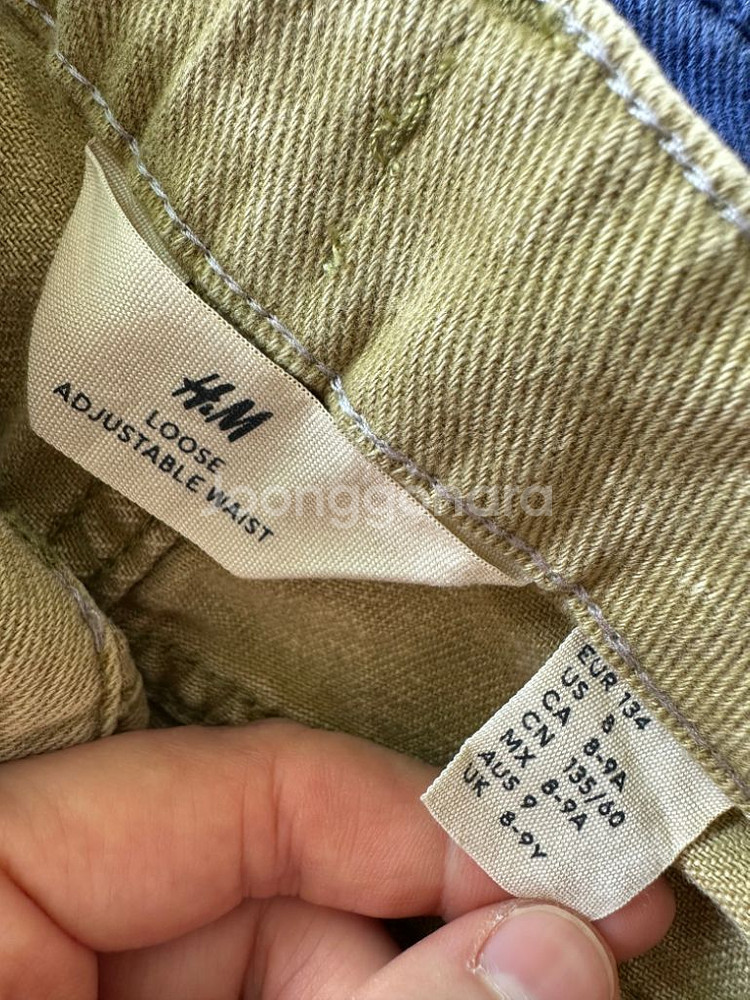 H&M 아동 허리조절 가능 면바지 8~9y--3