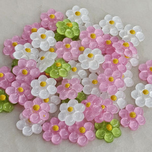 파츠 미니 투명꽃 3색 49개 일괄