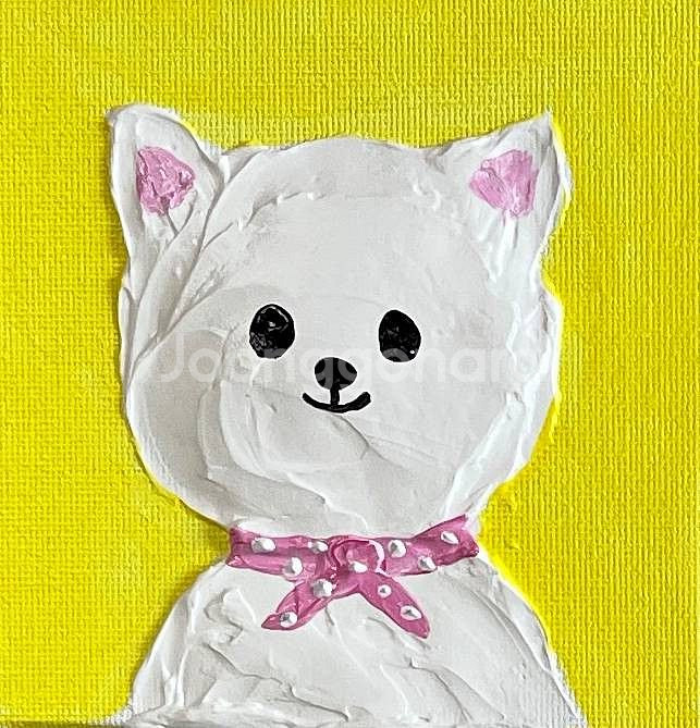 강아지 캔버스 그림 4개 세트--1