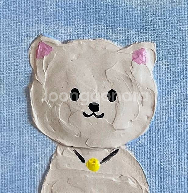 강아지 캔버스 그림 4개 세트--4