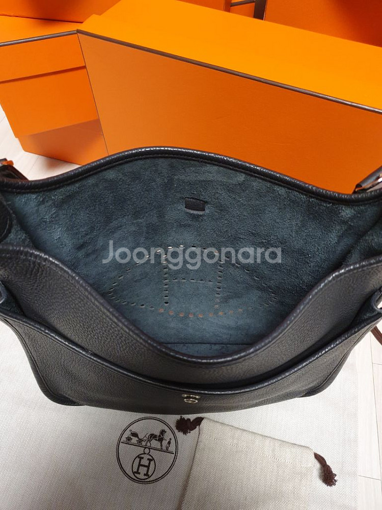 정품 에르메스 에블린33 블랙 은장--2